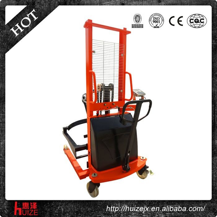 半電動(dòng)稱重油桶車（夾鐵桶，手搖翻轉(zhuǎn)倒料）